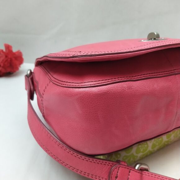 Fossil Red Leather Turnlock Flap Closure Crossbody Bag - Picture 13 of 14